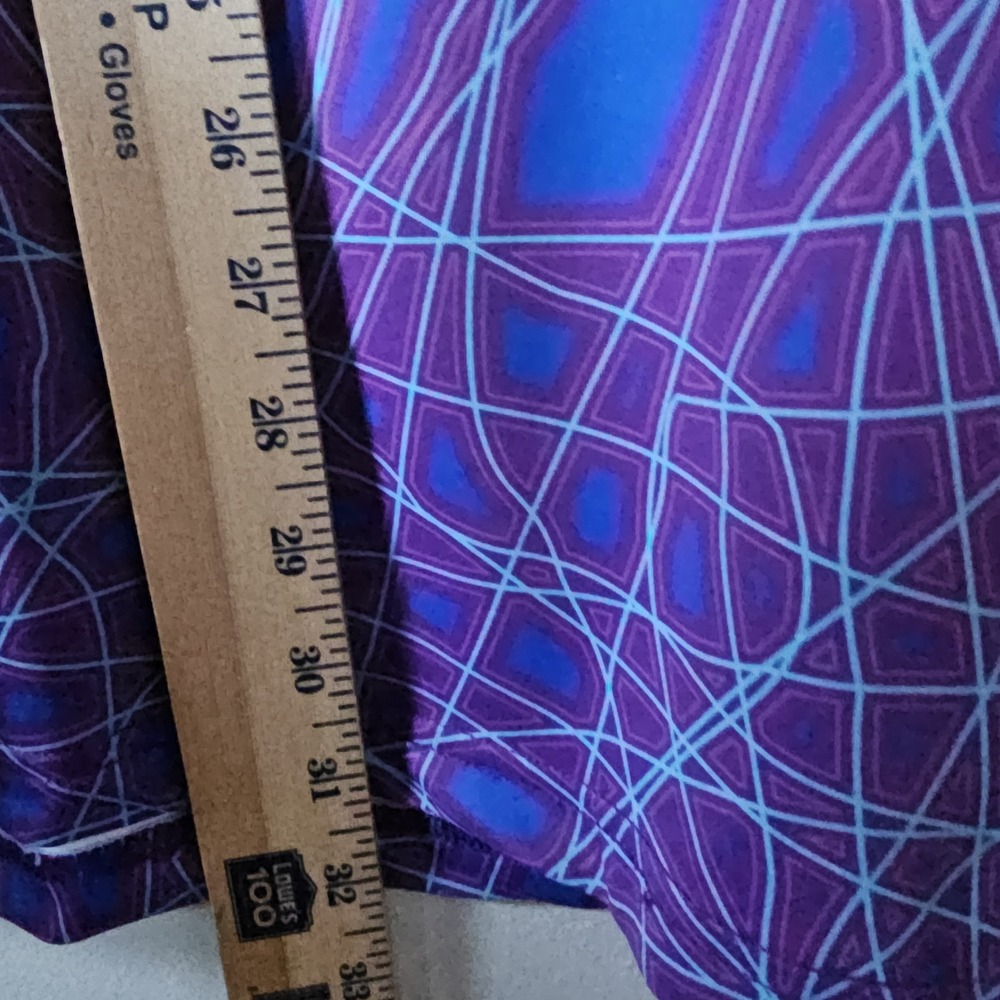 Hreski Golf Polo Shirt Men's Size 2XL Performance Stretch Purple Geometric Print - Picture 5 of 8